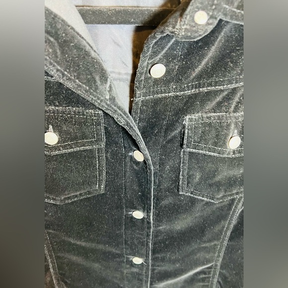 GAP Black Velvet Button Up Tailored Blazer Jacket Collar Size‎ 8 Preppy - Picture 2 of 9